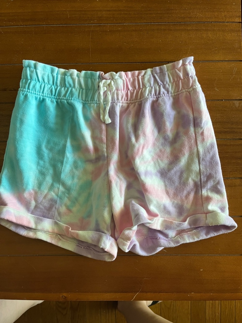 Imperial Star Tie-Dye Pastel Girls Shorts - Aqua, Pink, Lavender
